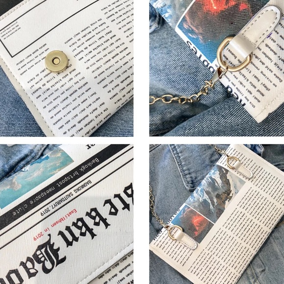 Newspaper Shoulder Crossbody Purse - Picture 6 of 7